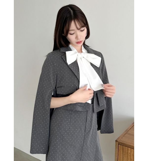 dazzlin「【セットアップ対応】レイヤードライクショートジャケット」|テーラードジャケット|ミックス