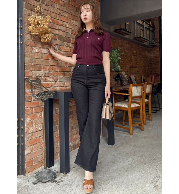 dazzlin「【骨格ウェーブ向け】フレアデニムパンツ」|デニム|