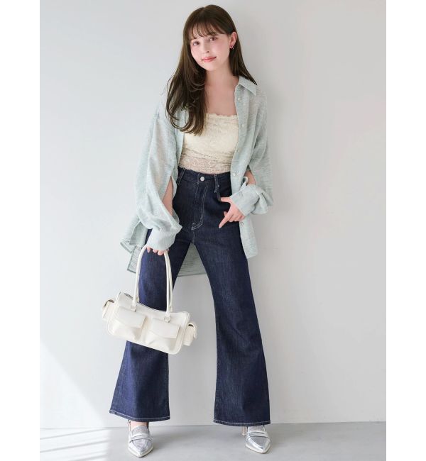 dazzlin「【骨格ウェーブ向け】フレアデニムパンツ」|デニム|