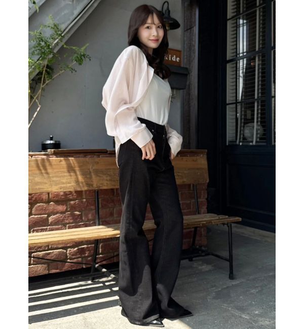 dazzlin「【骨格ウェーブ向け】フレアデニムパンツ」|デニム|