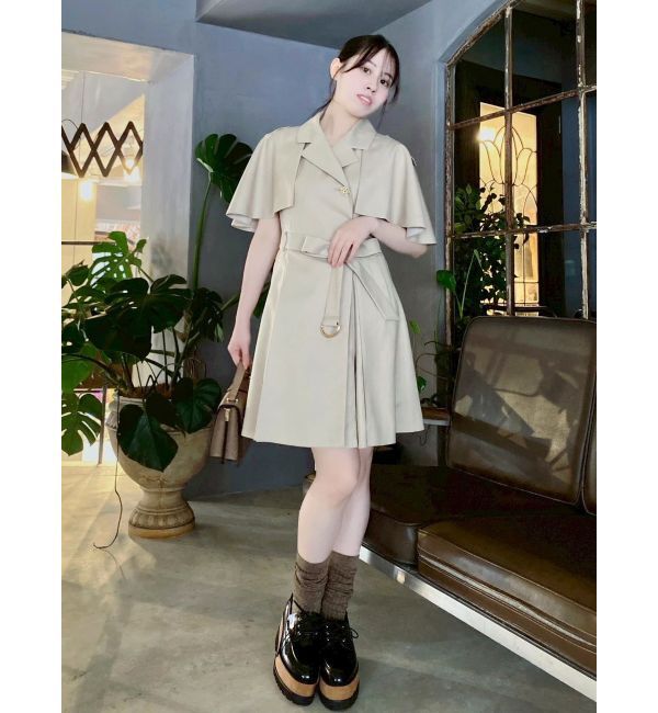 dazzlin「【WEB限定カラーあり】ケープトレンチミニワンピース」|ワンピース|