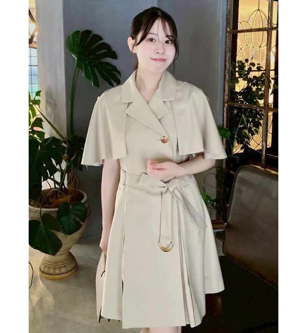 dazzlin「【WEB限定カラーあり】ケープトレンチミニワンピース」|ワンピース|