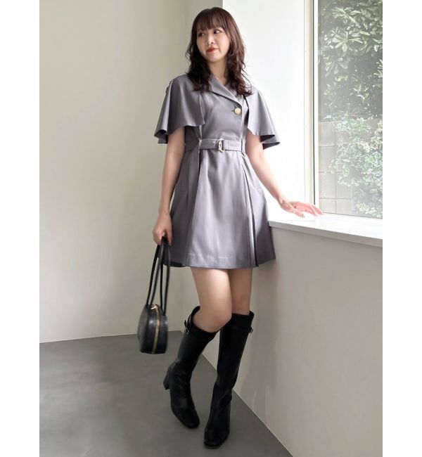 dazzlin「【WEB限定カラーあり】ケープトレンチミニワンピース」|ワンピース|
