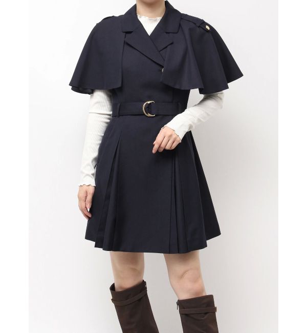 dazzlin「【WEB限定カラーあり】ケープトレンチミニワンピース」|ワンピース|