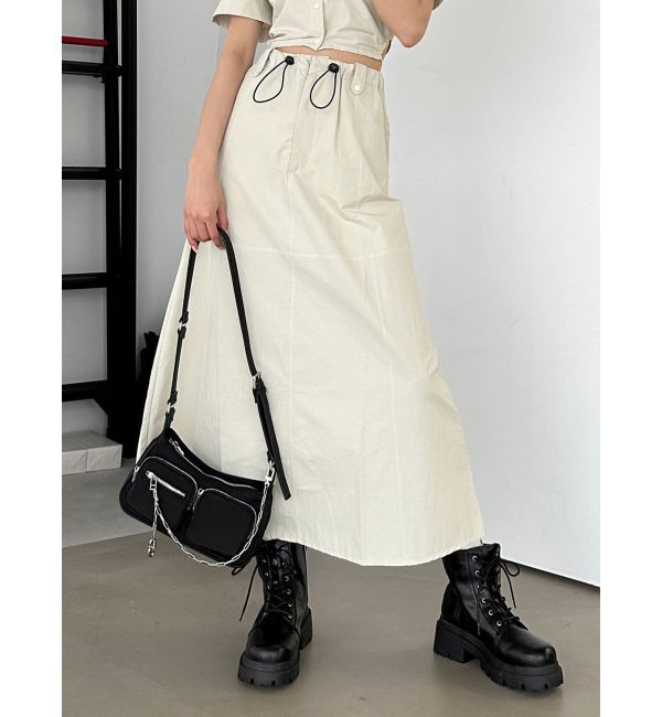 EMODA「ナイロンフレアマキシスカート」|スカート|