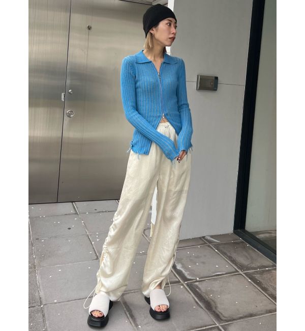 EMODA「クラッシュリブジップフィットニット」|ニット・セーター|