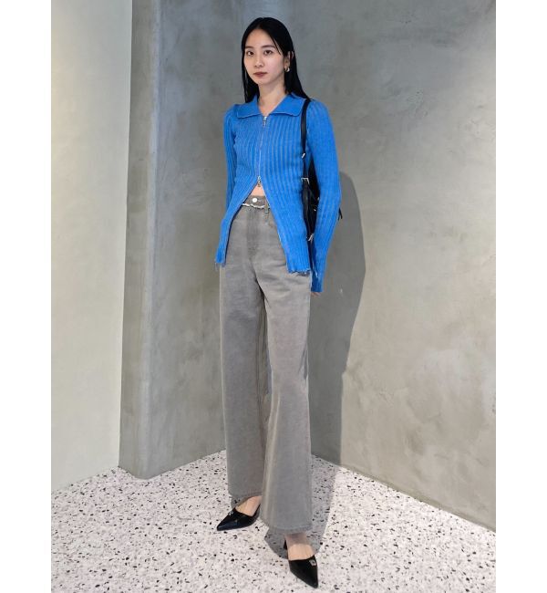 EMODA「クラッシュリブジップフィットニット」|ニット・セーター|