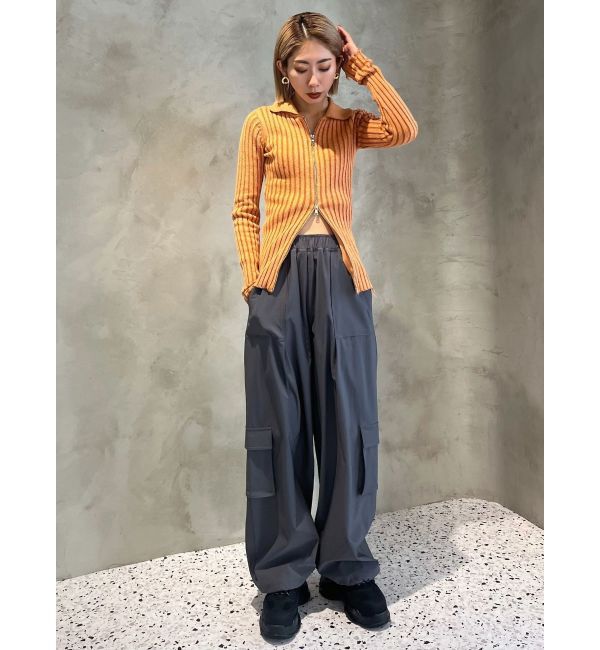 EMODA「クラッシュリブジップフィットニット」|ニット・セーター|