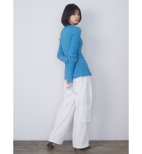 EMODA「クラッシュリブジップフィットニット」|ニット・セーター|