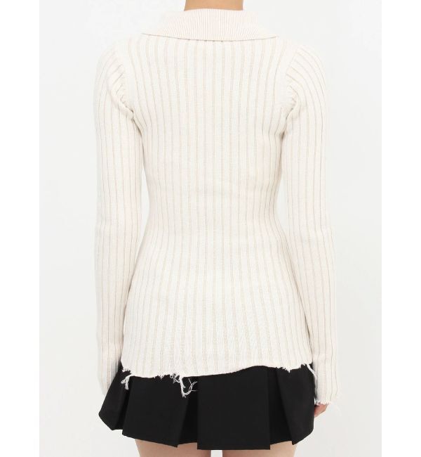 EMODA「クラッシュリブジップフィットニット」|ニット・セーター|