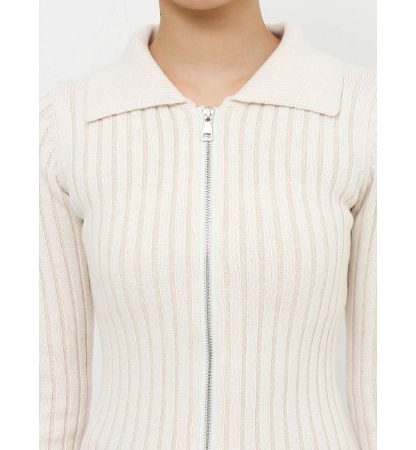 EMODA「クラッシュリブジップフィットニット」|ニット・セーター|