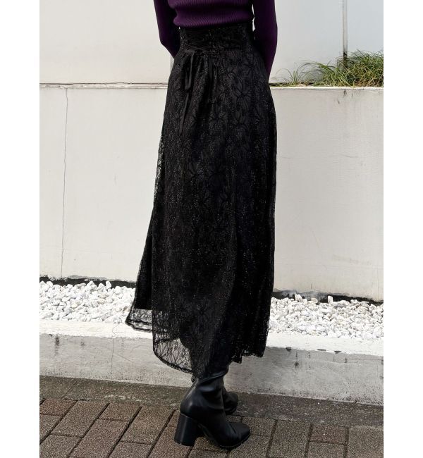 MERCURYDUO「レースフレアスカート」|スカート|ブラック