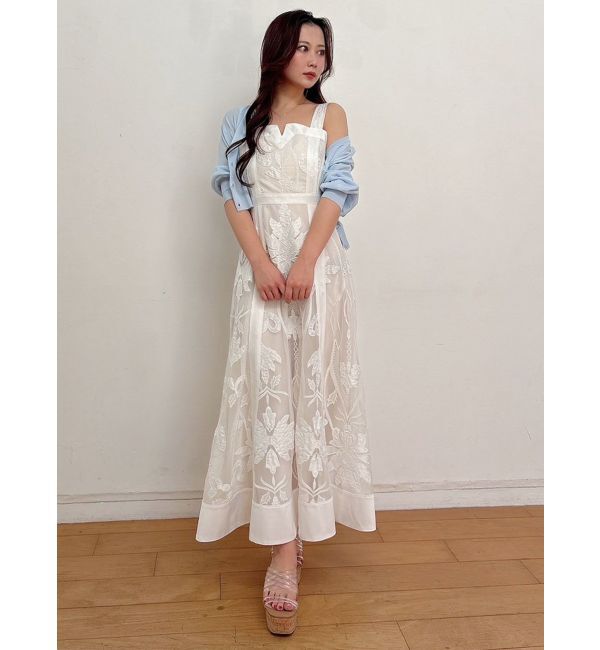 MERCURYDUO「【追加生産/新色追加】カットワークレースキャミワンピース」|ワンピース|