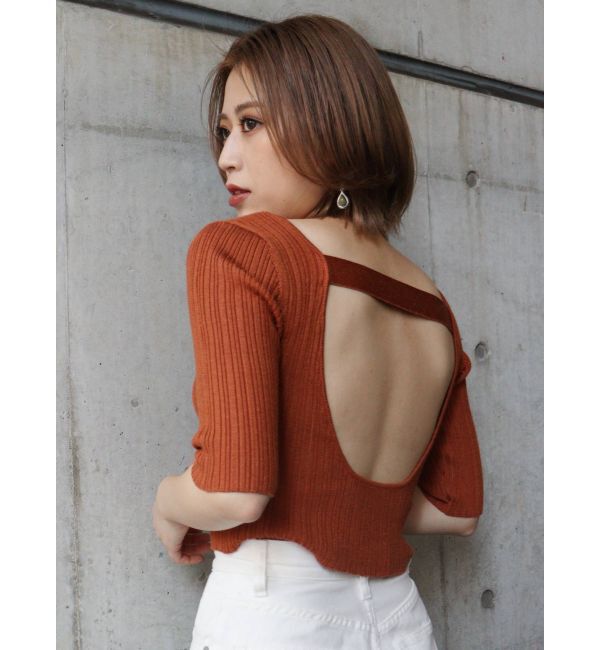 MURUA「ディープバックオープンデザインニット」|ニット・セーター|