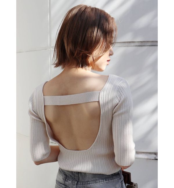 MURUA「ディープバックオープンデザインニット」|ニット・セーター|