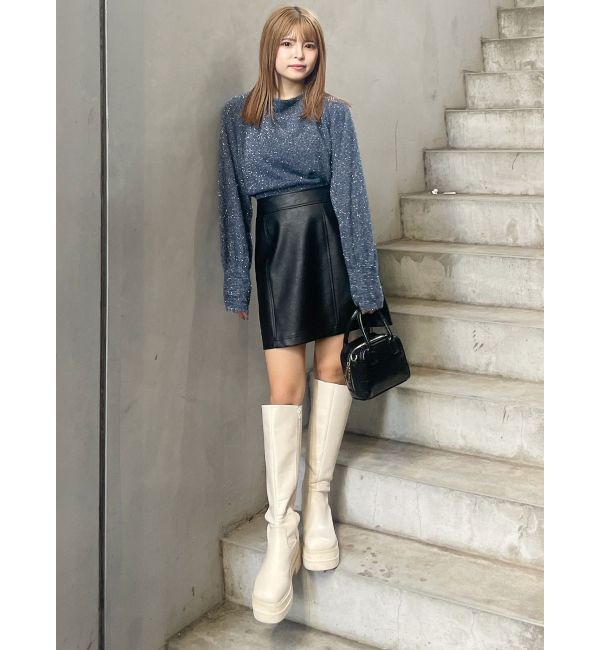 MURUA「フェイクレザーミニスカート」|スカート|