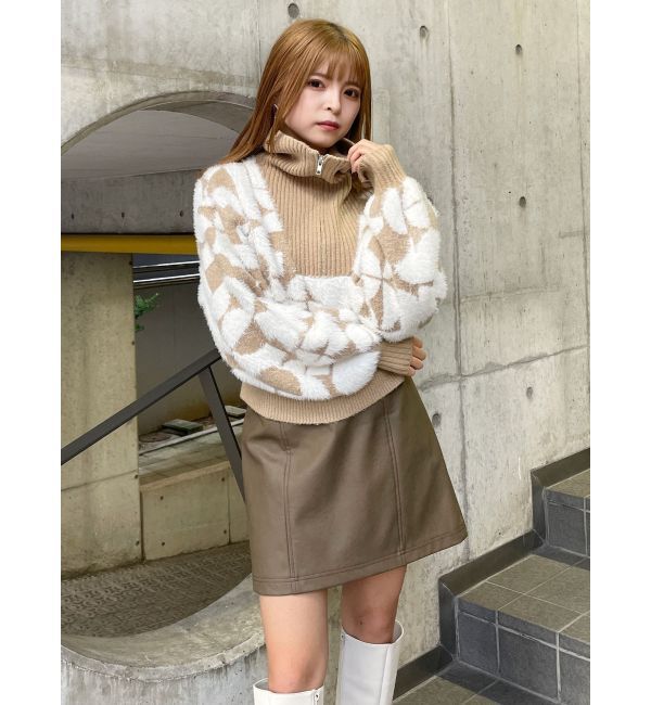 MURUA「フェイクレザーミニスカート」|スカート|