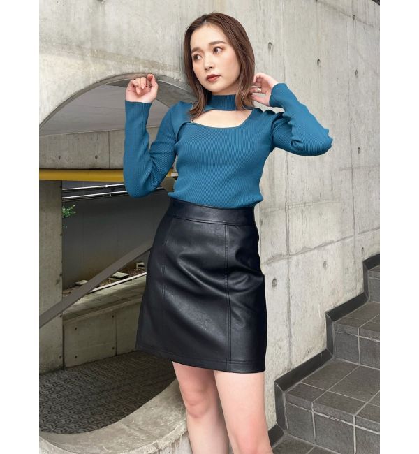 MURUA「フェイクレザーミニスカート」|スカート|