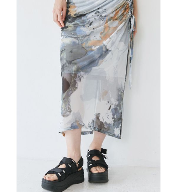 MURUA「アシメドローストリングナロースカート」|スカート|