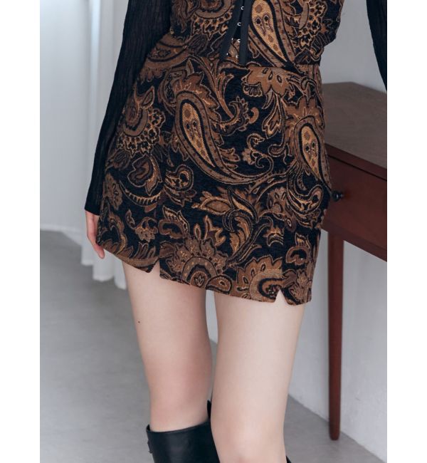 MURUA「ジャガードミニスカート」|スカート|ブラック