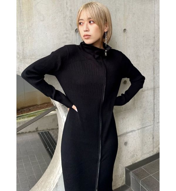 MURUA「アシメZIPニットワンピース」|ワンピース|