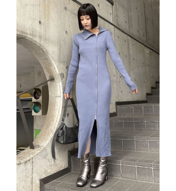 MURUA「アシメZIPニットワンピース」|ワンピース|