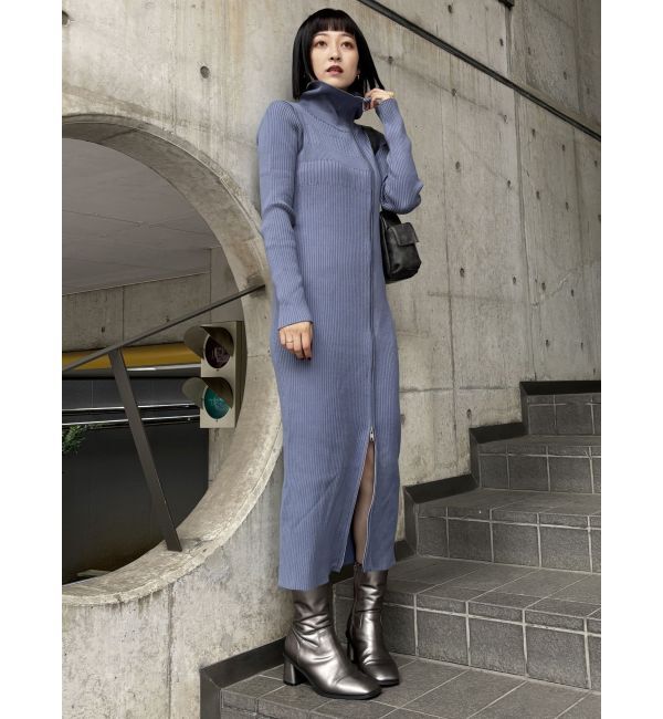 MURUA「アシメZIPニットワンピース」|ワンピース|