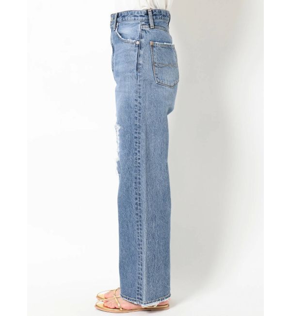 Ungrid「ハイウエストルーズクラッシュストレートデニム」|デニム|