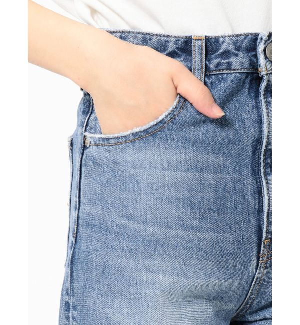 Ungrid「ハイウエストルーズクラッシュストレートデニム」|デニム|