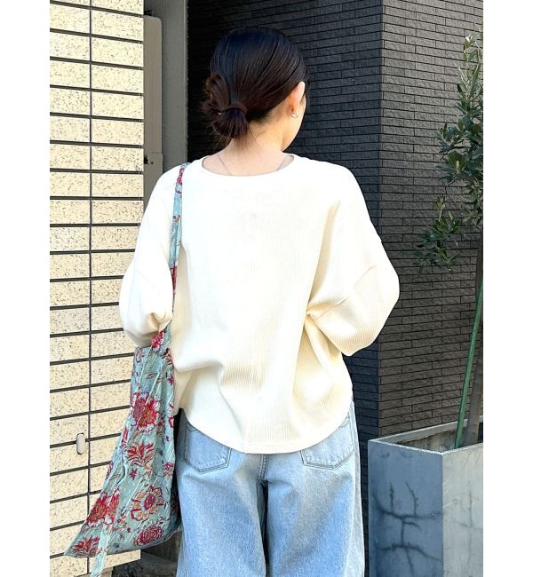 Ungrid「ヘンリーネックテレコロングスリーブTee」|Tシャツ・カットソー|