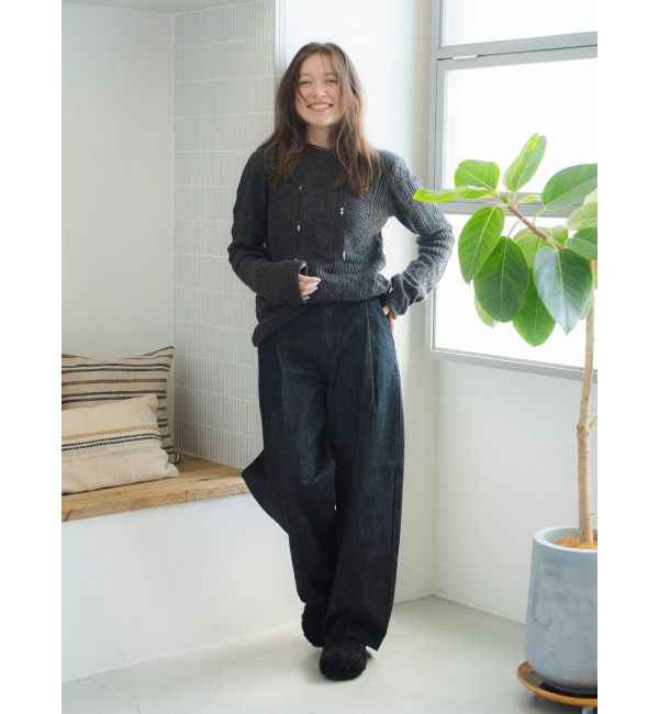 Ungrid「ウッドコンビフェイクレザーネックレス」|ネックレス|