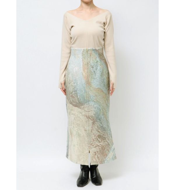 LAGUNAMOON「ループヤーンZIPIラインスカート」|スカート|