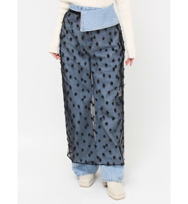 LAGUNAMOON「フラワーレースレイヤードスカート」|スカート|