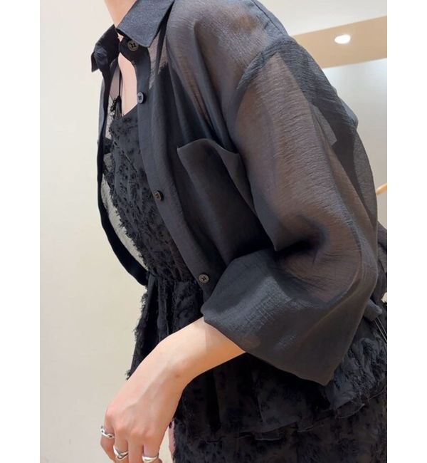 LAGUNAMOON「ドロストシアーショートシャツ」|シャツ・ブラウス|