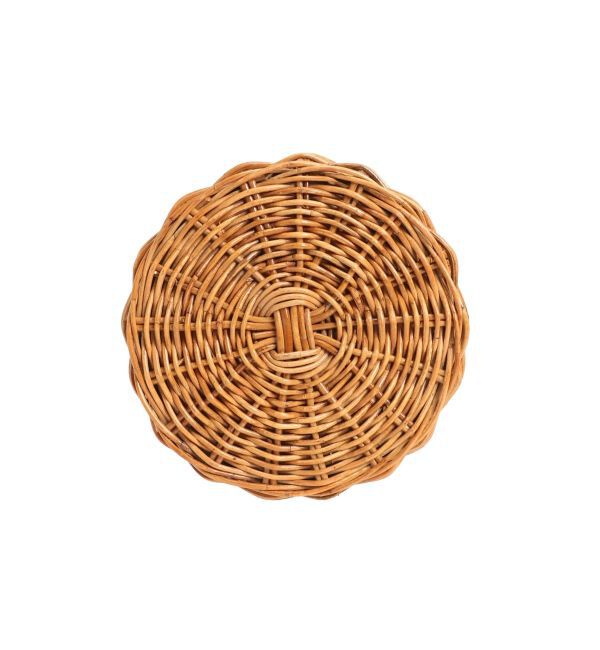 LAGUNAMOON「レザーハンドルラタンバスケット」|ハンドバッグ|