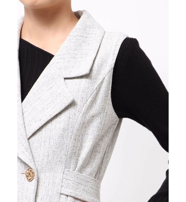 LAGUNAMOON「ツイードメタルボタンテーラードジャンパースカート」|ジャンパースカート|