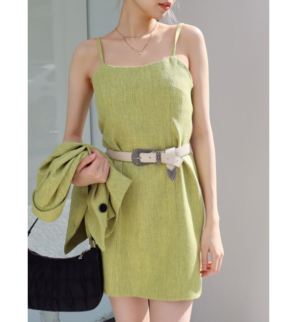 EVRIS「ツイードミニワンピース【セットアップ着用可能】」|ワンピース|グリーン
