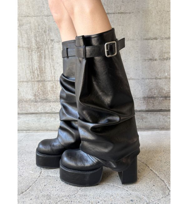 EVRIS「2WAYサボ&カバーブーツ」|ロングブーツ|ブラック