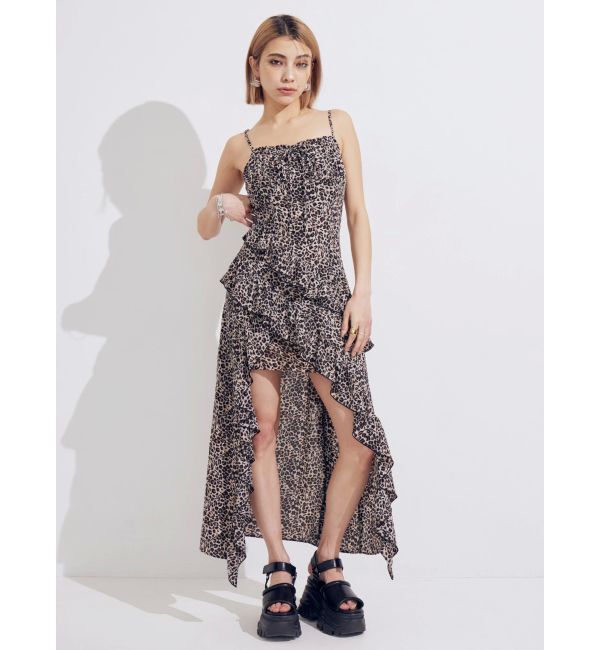 EVRIS「ギャザーアシンメトリーロングワンピース」|ワンピース|