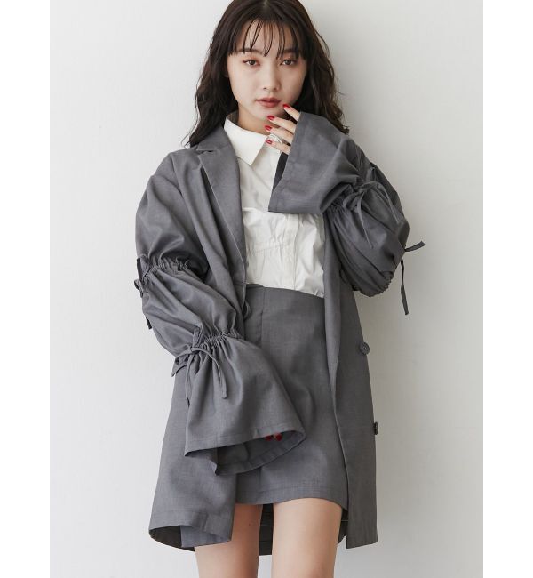 jouetie「スリーブリボンジャケットミニワンピース【セットアップ対応】」|ワンピース|