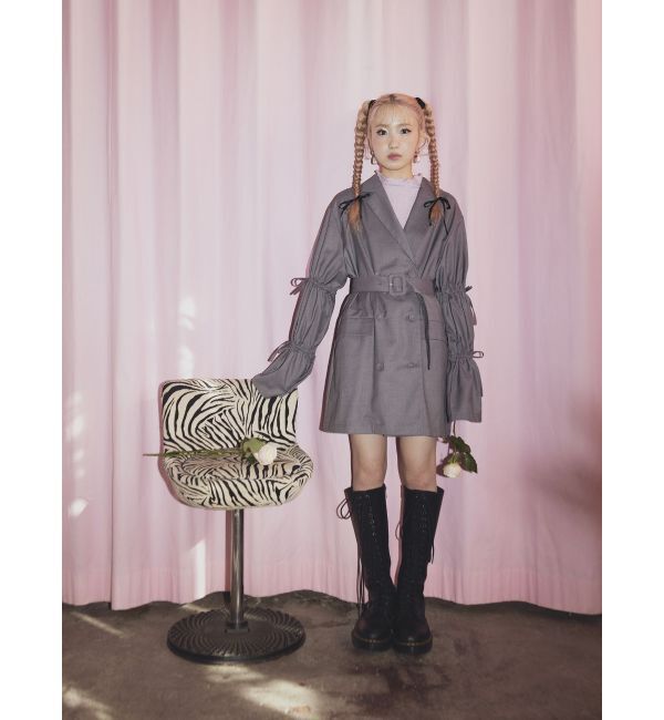 jouetie「スリーブリボンジャケットミニワンピース【セットアップ対応】」|ワンピース|