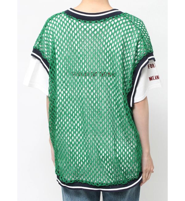 jouetie「Vネックメッシュチュニックベスト」|ベスト・ジレ|