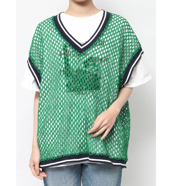 jouetie「Vネックメッシュチュニックベスト」|ベスト・ジレ|