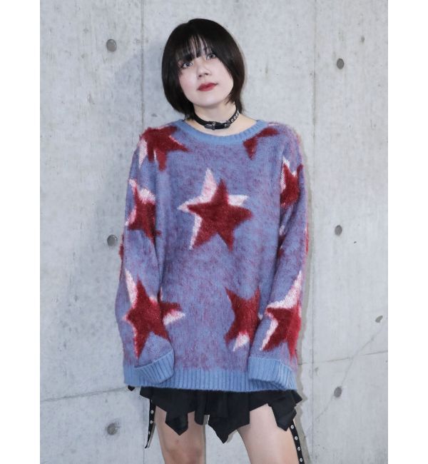 jouetie「モチーフシャギーニット」|ニット・セーター|ブルー