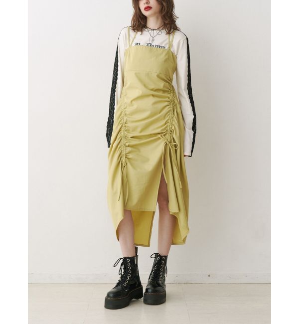 jouetie「イレギュラーギャザーキャミワンピース」|ワンピース|グリーン