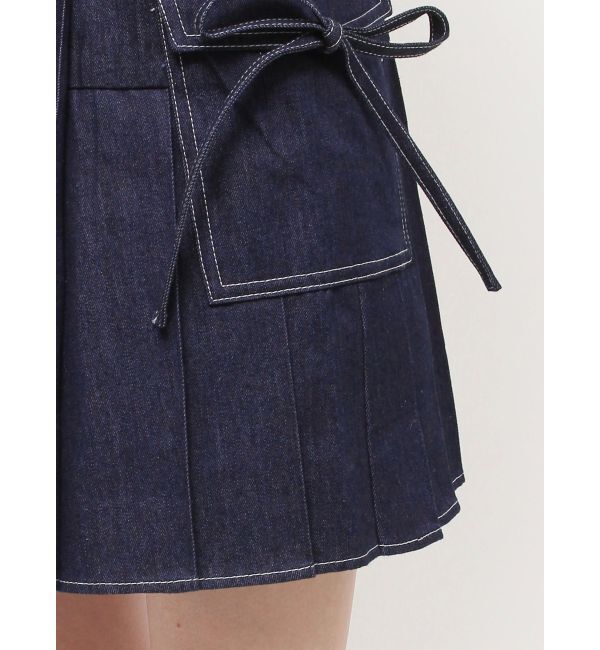 merry jenny「リボンポケットデニムプリーツスカート【セットアップ着用可能】」|スカート|