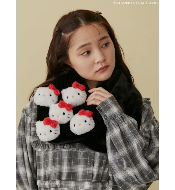merry jenny「【ハローキティコラボ】もこもこティペット」|マフラー|ブラック