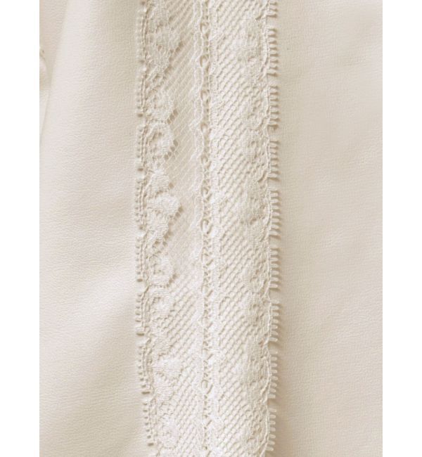 GYDA「レースラインボリュームスリーブフェイクレザージャケット【SETUP着用可】」|ブルゾン・スタジャン|