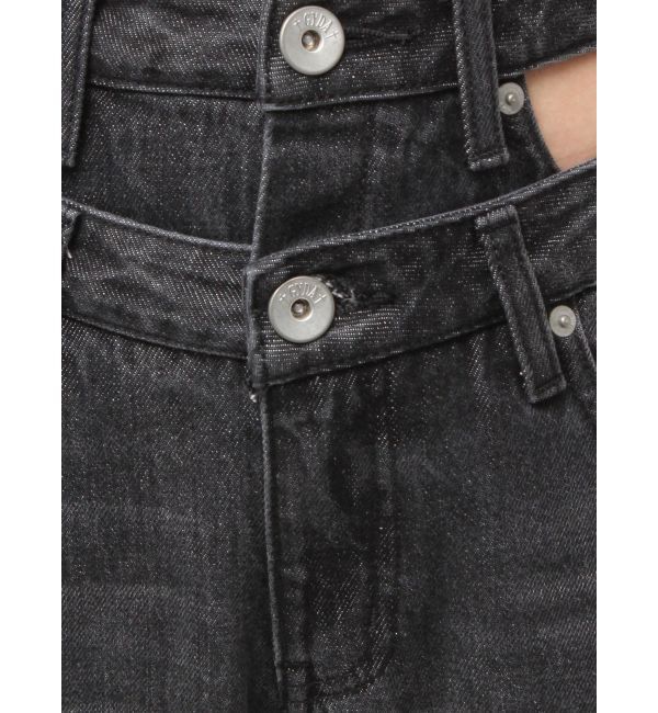 GYDA「ハイウエスト CUT OUT CARGOワイトデニムパンツ」|デニム|