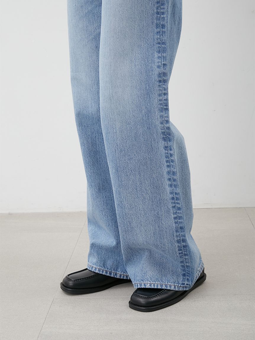 Mila Owen「ハイウエストワイドデニムパンツ」|デニム|